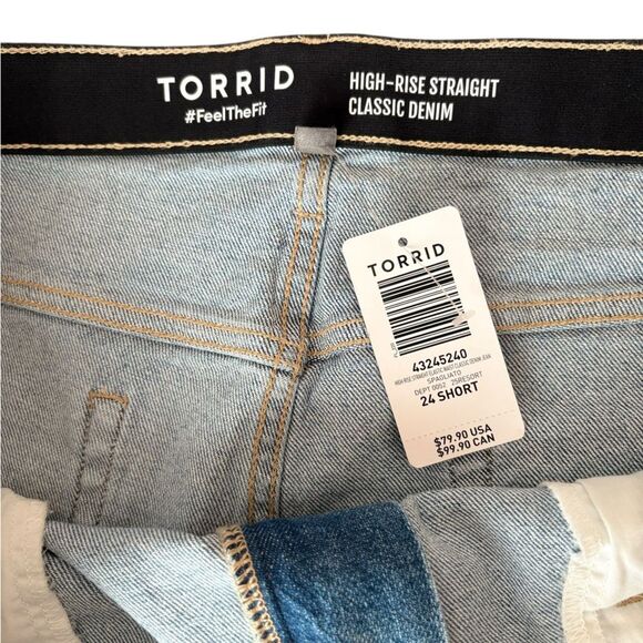 Torrid High Rise Straight Classic Denim Jeans Womens Plus Size 24 Short New - Picture 3 of 8